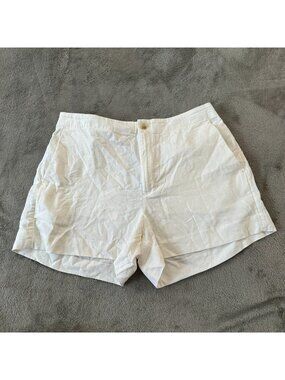 NWT Banana Republic Factory 2026 White Linen Blend Shorts Women's LARGE